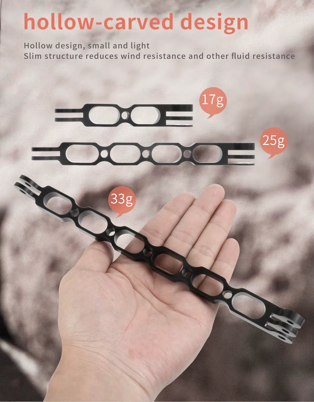Helmet Extension Arm sett, 3 lengder