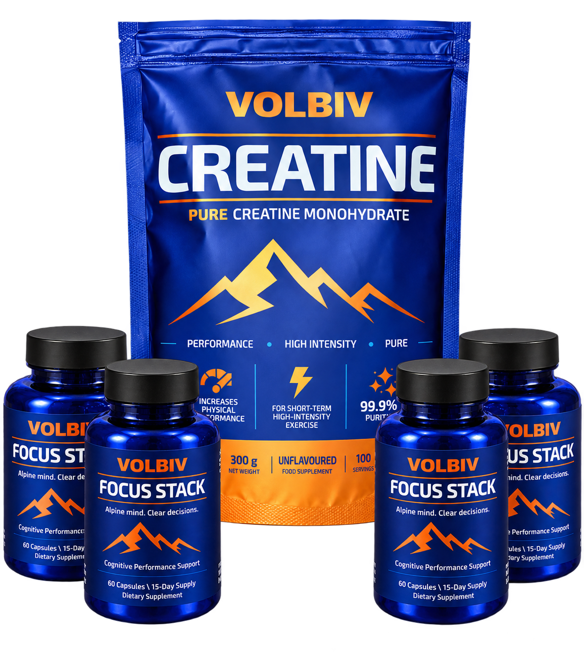 VOLBIV Focus Stack + Kreatin – Komplettpakke